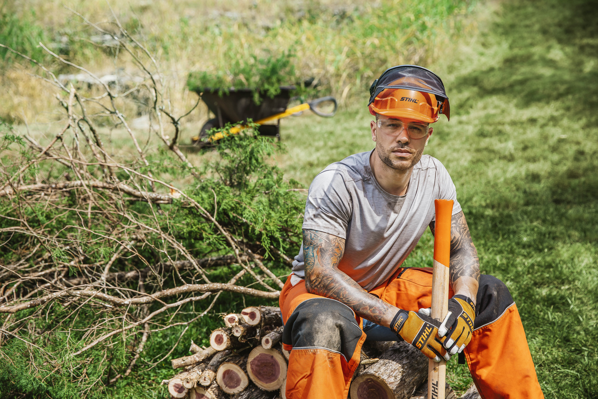 Arborist Wearing STIHL Personal Protective Equipment