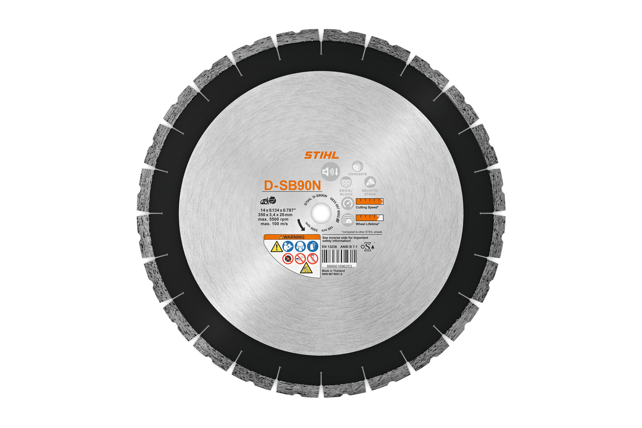 D-SB90N 12" Diamond Cutting Wheel, Concrete/Hardstone