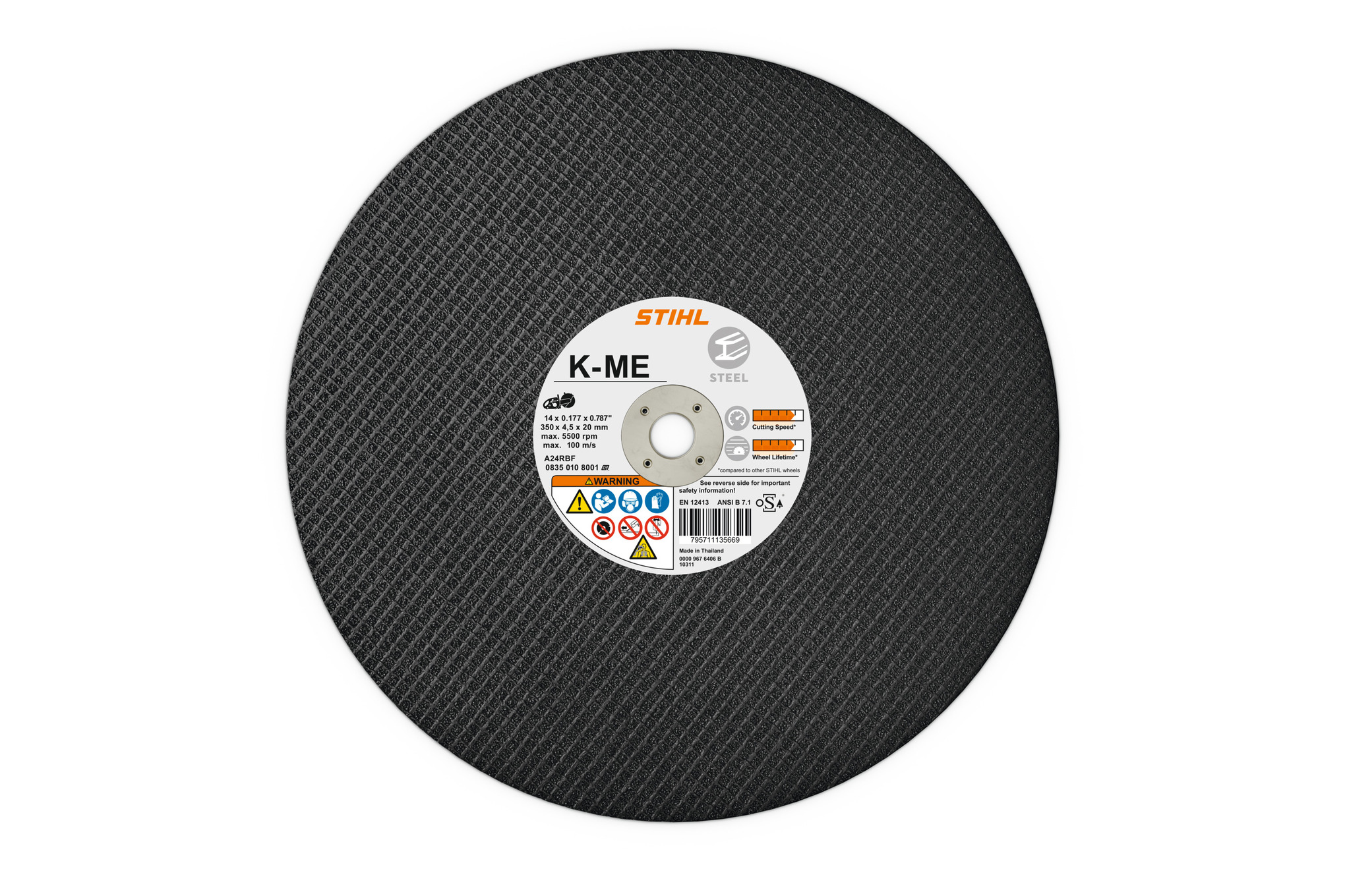 K-ME 16" Abrasive Cutting Wheel, Structural Steel