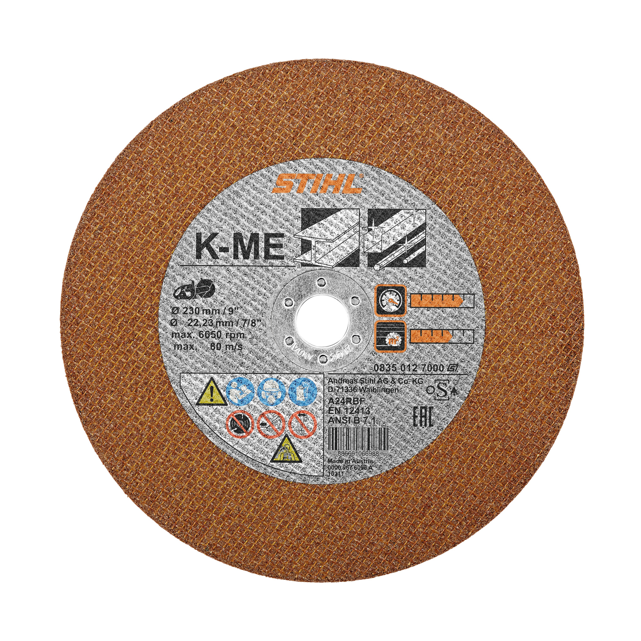 K-ME 9" Abrasive Cutting Wheel, Structural Steel
