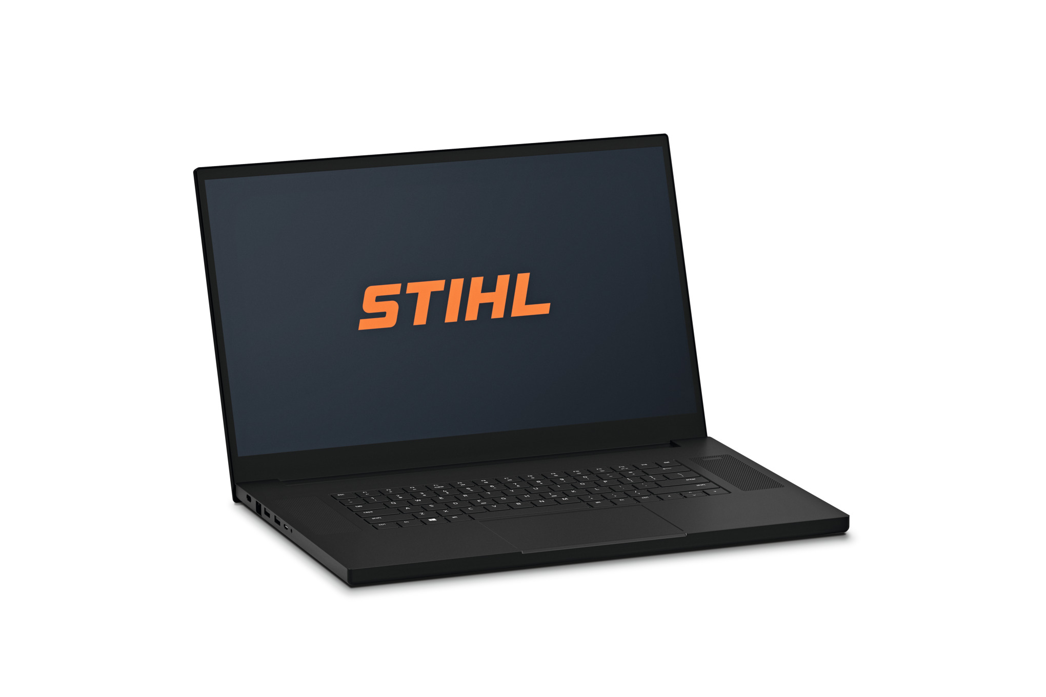 Laptop with STIHL logo on screen