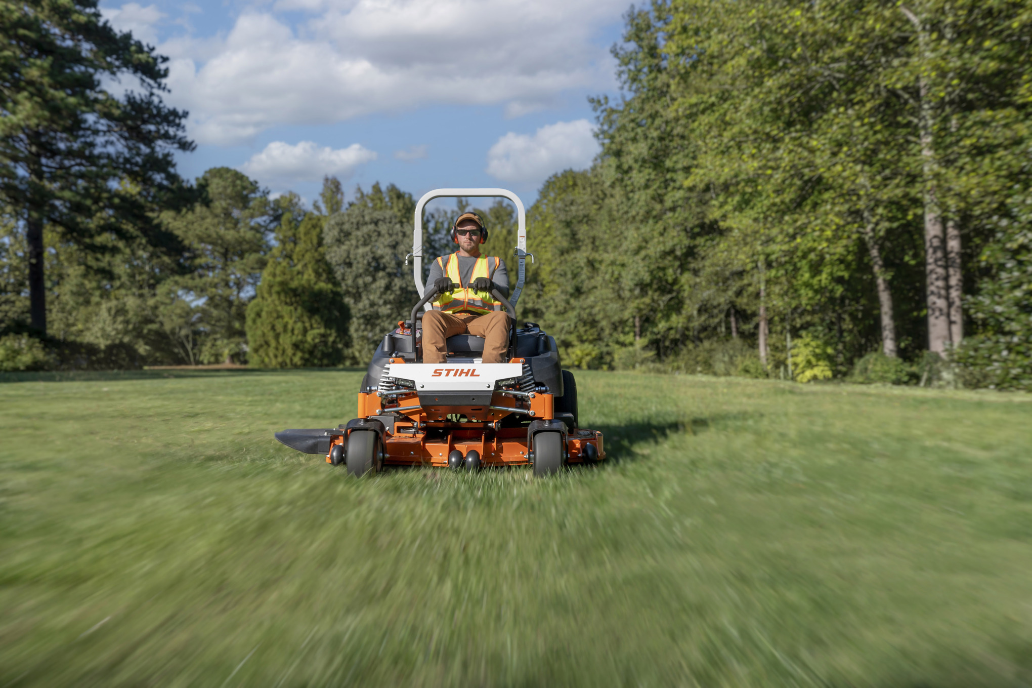 Professional using STIHL zero-turn mower