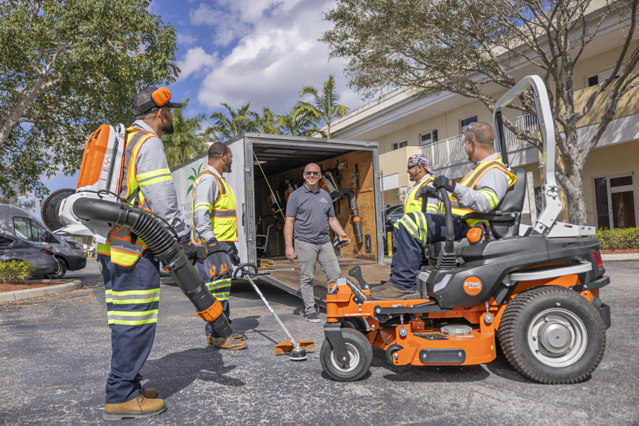 Professional using STIHL zero-turn mower