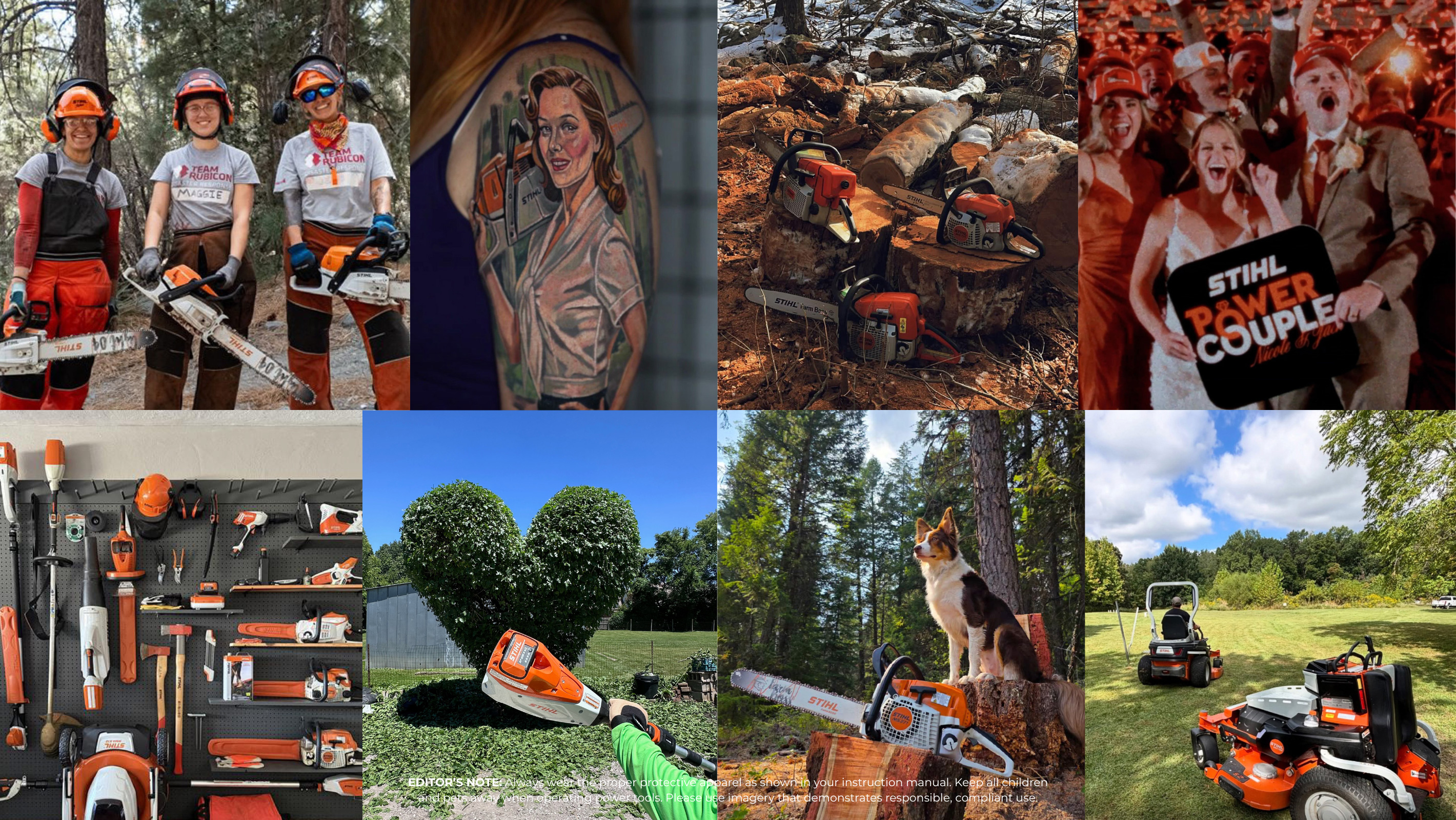 Collage of user-generated images from STIHL fans