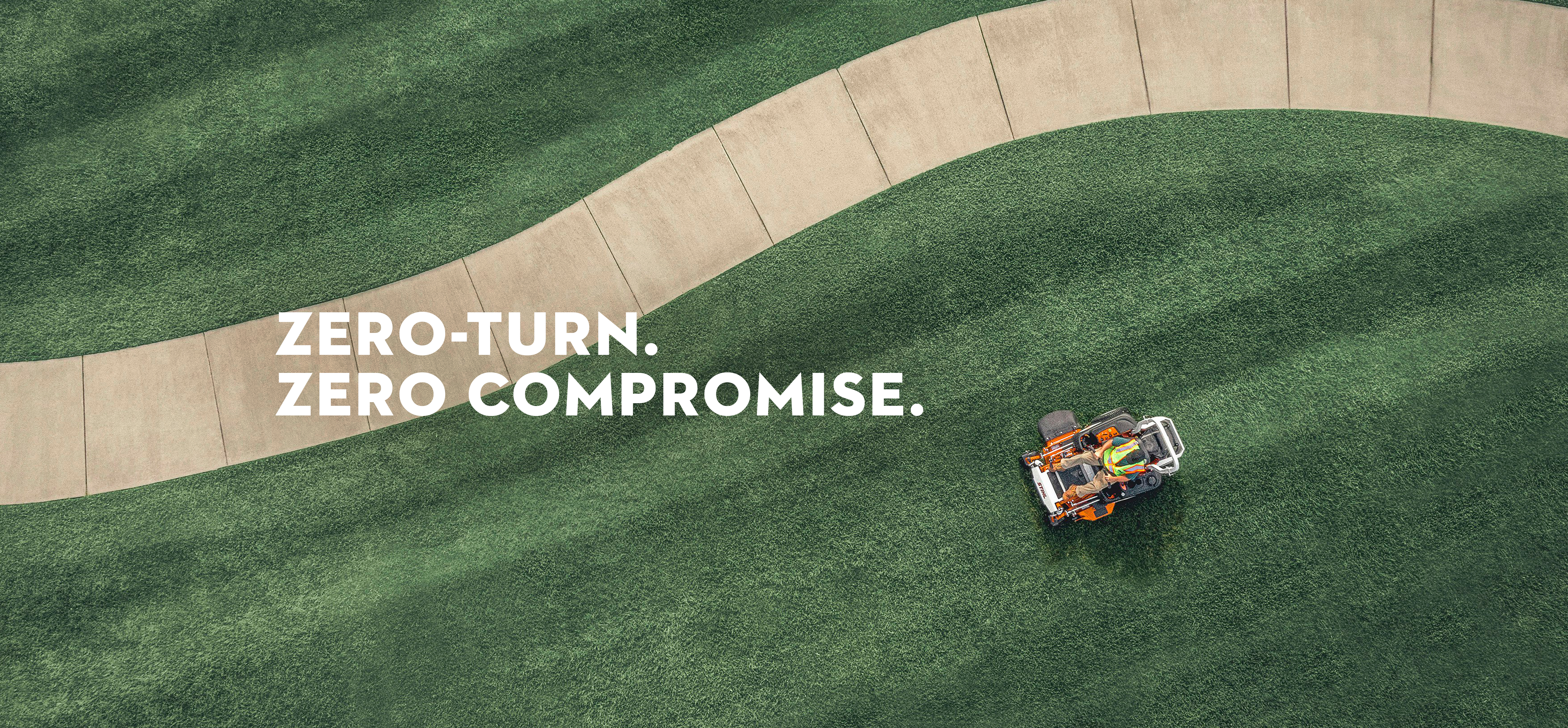 drone image of STIHL RZ 760i zero-turn mower