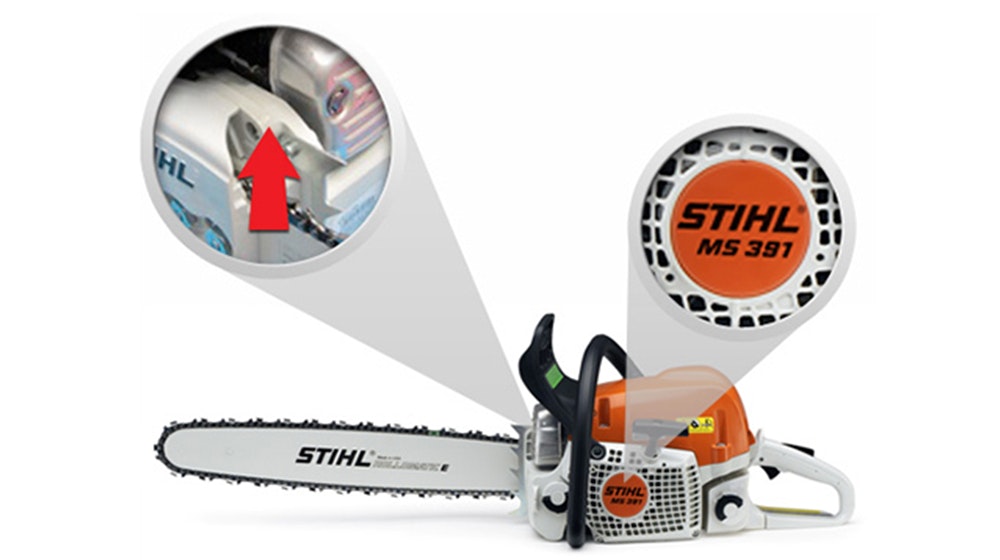 Diagram of Serial Number Location on STIHL MS 391 Chainsaw
