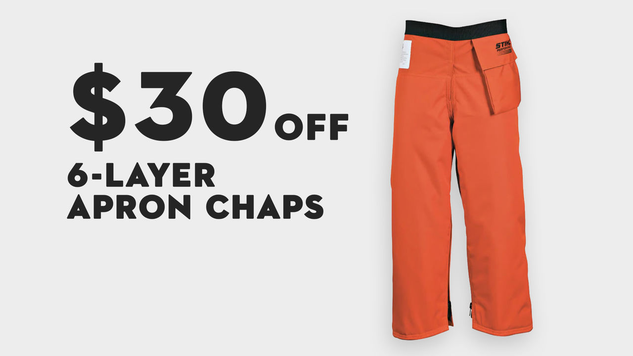 Image of STIHL 6-layer apron chaps with $30 off message