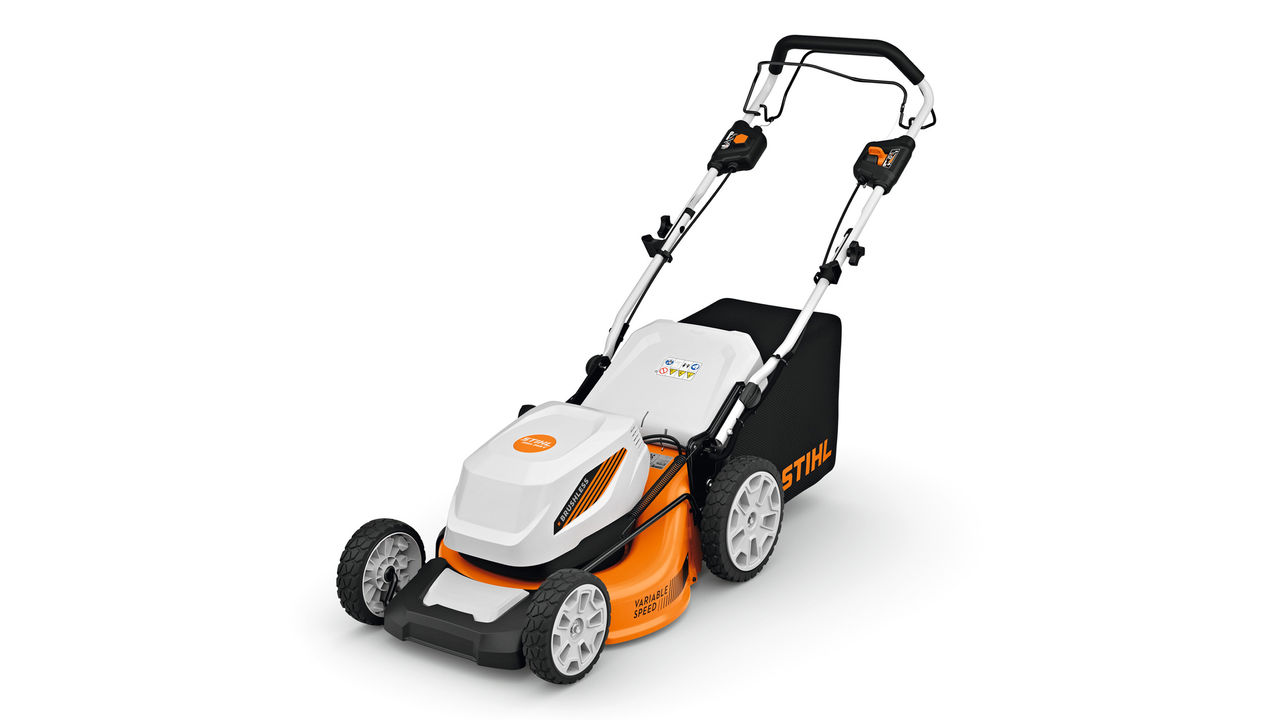 STIHL RMA 3 Series battery-powered push mower.