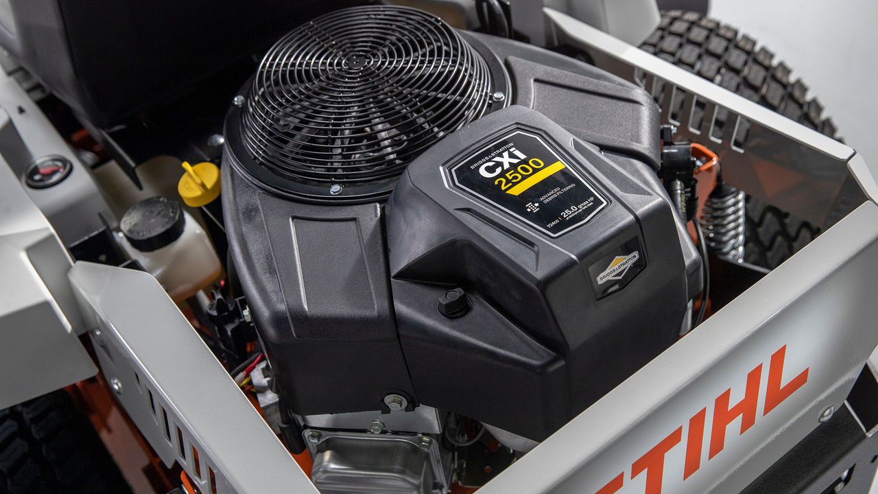 Briggs & Stratton V-Twin engine on a STIHL zero-turn mower.