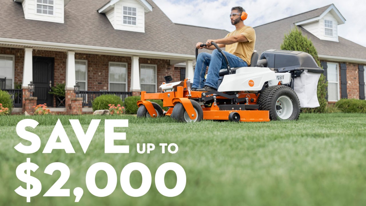 Homeowner mowing residential lawn on STIHL RZ 261 Zero-Turn Mower