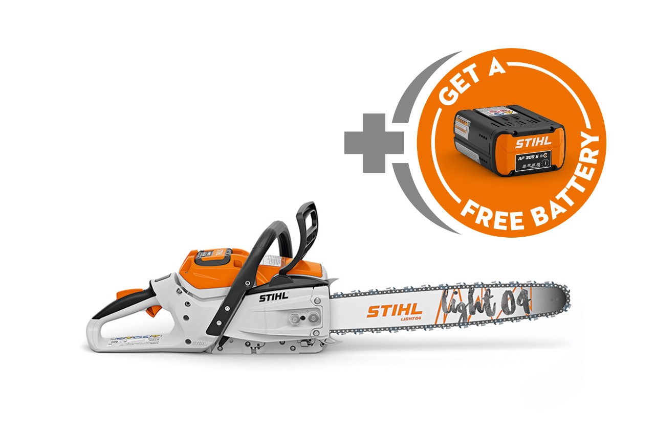 Studio image - professional battery chainsaw