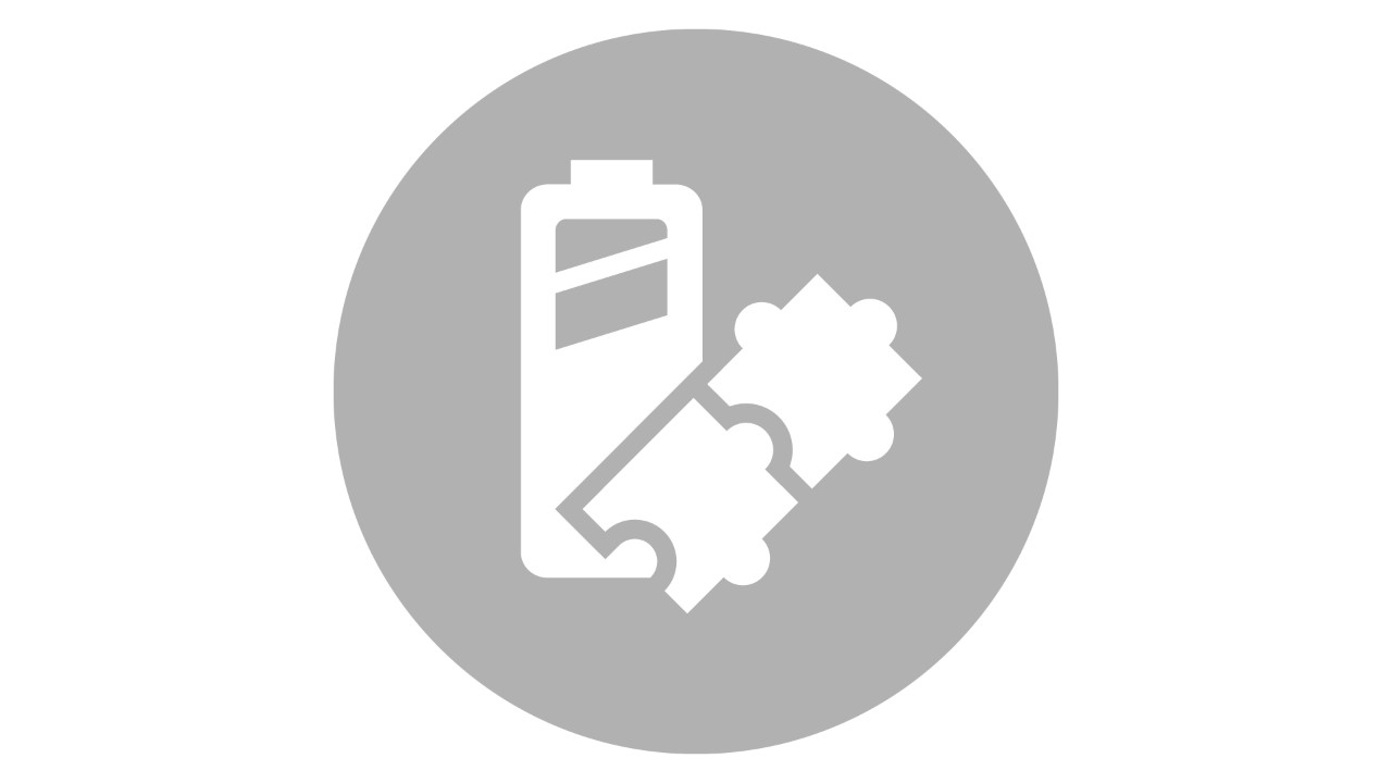 Battery icon with two connected puzzle pieces
