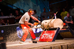 Paul Cogar competes in the stock saw at the 2012 STIHL TIMBERSPORTS Series U.S. Championship. Paul Cogar competes in the stock saw at the 2012 STIHL TIMBERSPORTS Series U.S. Championship.